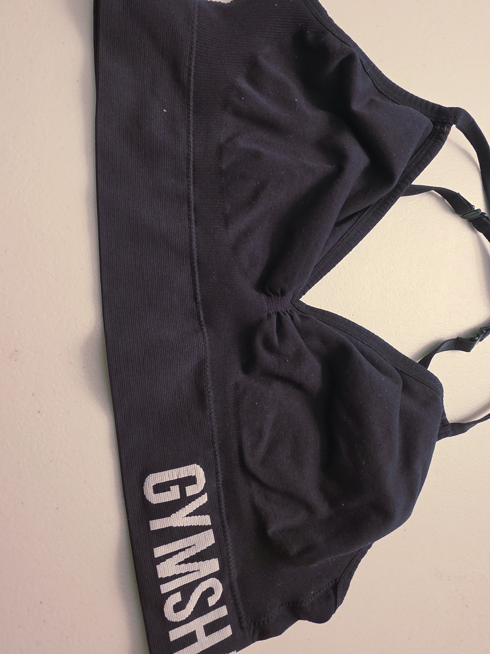 Gymshark Black Seamless Light Support Bralette with Logo Band - Picture 4 of 7